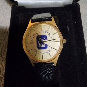 Vintage Brand New Capital University Crusaders Gold Watch 17.5 Mm